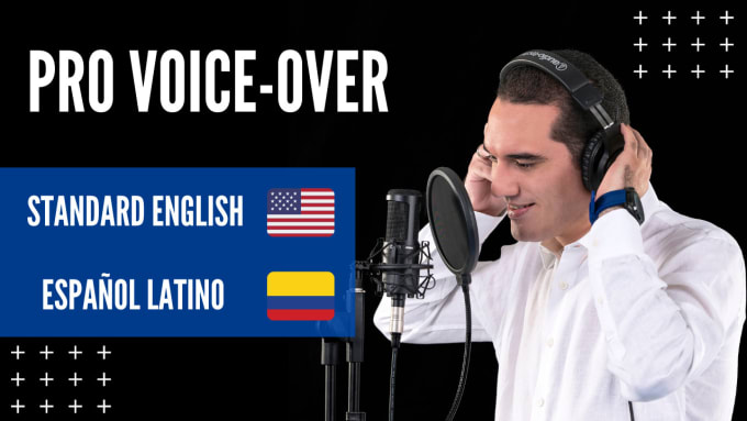 Gig Preview - Record a professional male voice over in english or spanish