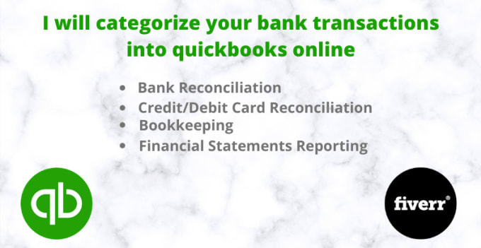 Gig Preview - Categorize your bank transactions into quickbooks online