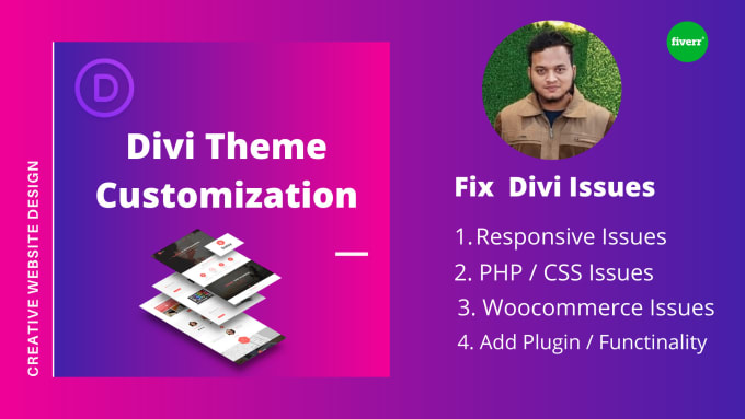 Gig Preview - Do divi theme customization and fix divi theme issues