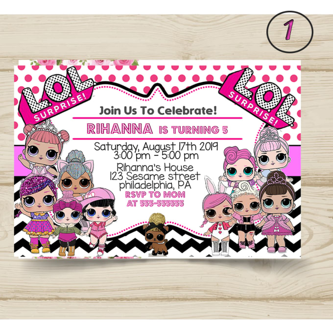 Gig Preview - Design lol dolls surprise birthday party invitation