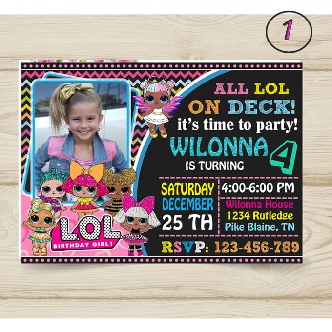 Gig Preview - Design lol dolls surprise birthday party invitation