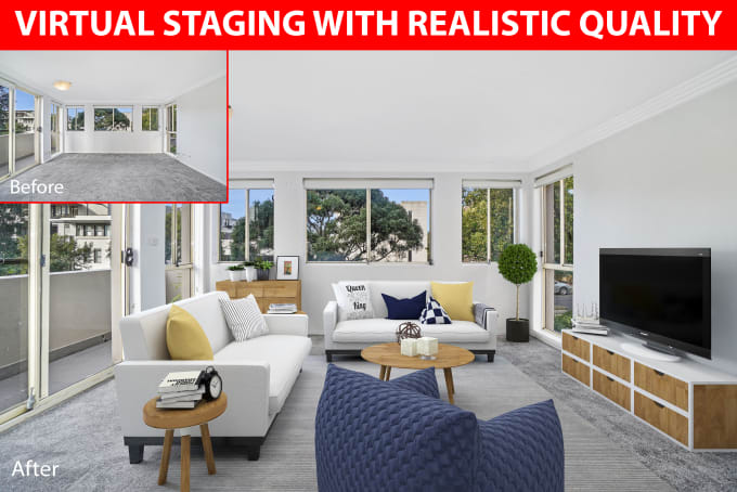 Gig Preview - Do virtual staging, virtual furniture quick turnaround time