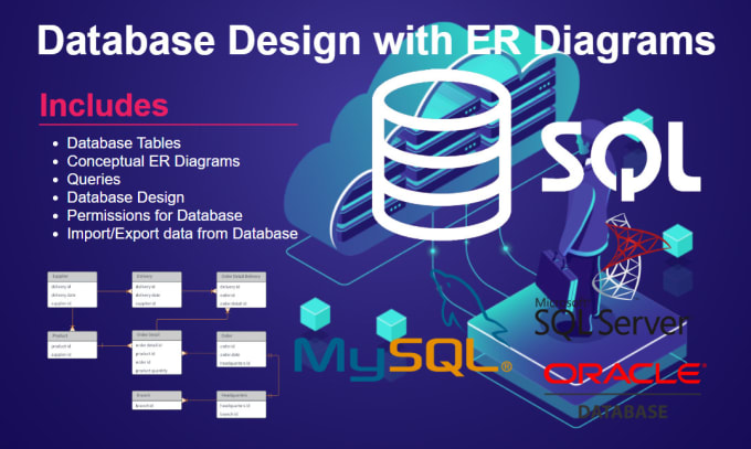 Gig Preview - Do database design with erd design in oracle, mysql, ms sql