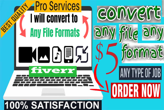 Gig Preview - Convert audio or video files to any format mp3, mp4, wav, flv