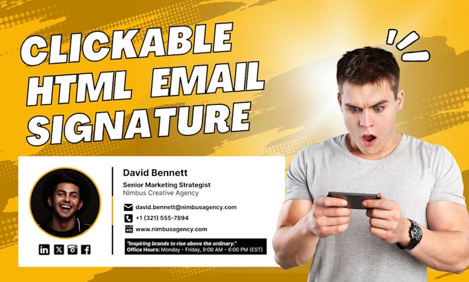 Gig Preview - Design clickable HTML email signatures for gmail, outlook