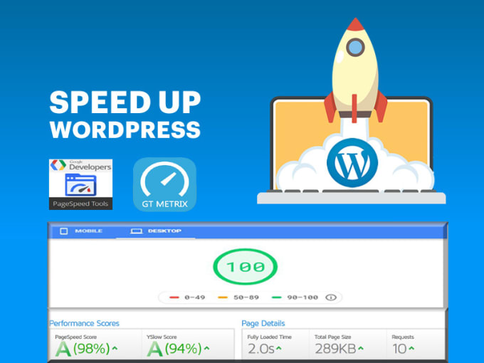 Gig Preview - Boost website speed with gtmetrix and google pagespeed