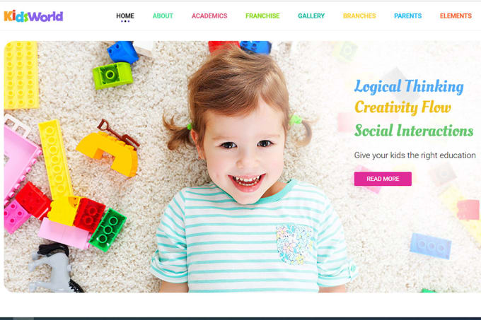 Gig Preview - Create kindergarten, preschool, childcare, daycare website