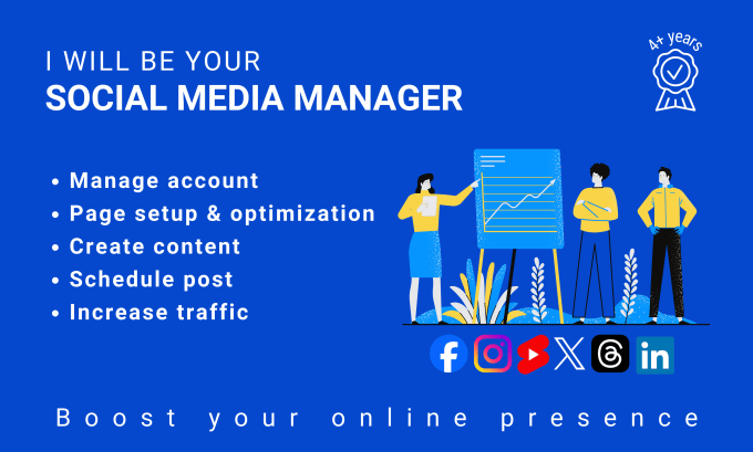 Gig Preview - Be your professional social media manager