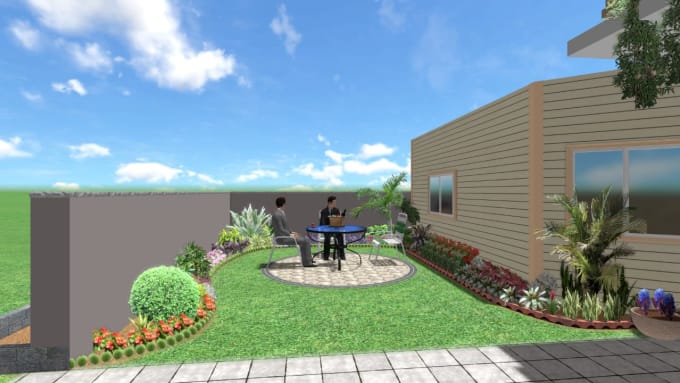 Gig Preview - Make landscape design backyard, front yard with pergola