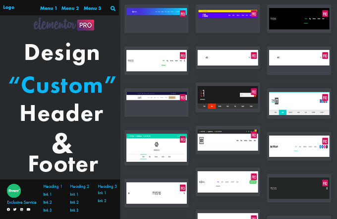 Gig Preview - Create custom header and footer for wordpress website