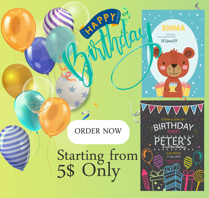 Gig Preview - Design birthday cards and different event cards