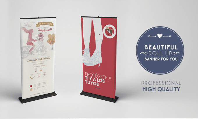 Gig Preview - Design a beautiful roll up banners or billboards for you