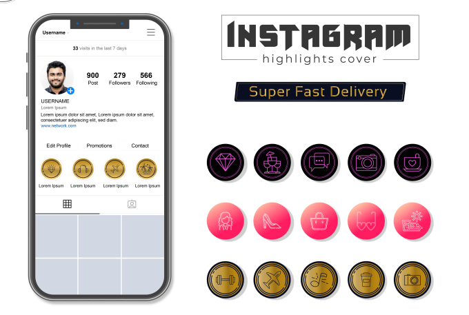 Gig Preview - Create amazing instagram highlights cover