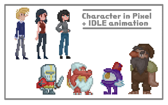 Gig Preview - Make the character you want in animated pixel art sprites