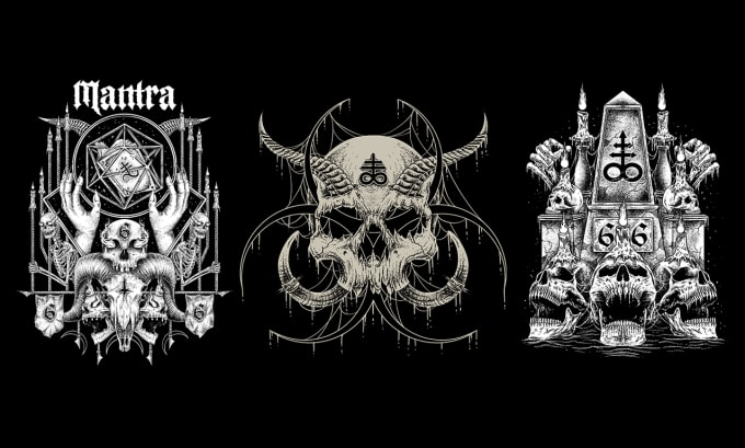 Gig Preview - Draw black and white brutal dark art for cover or t shirt