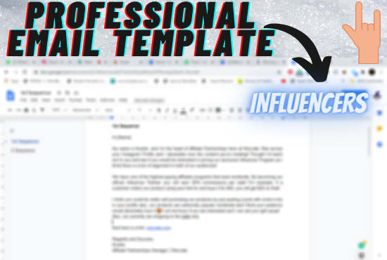 Gig Preview - Give create a professional email template for influencers