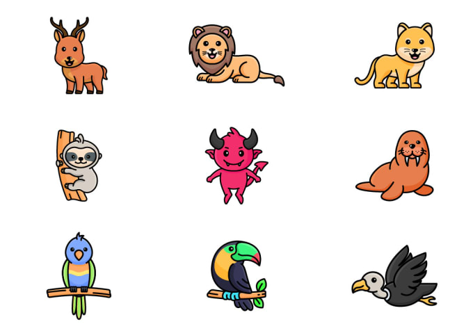 Bestseller - draw cute animal illustrations for stickers, tshirt, merch, and more