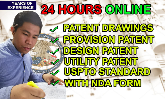 Gig Preview - Make provisional patent drawings as per uspto fast