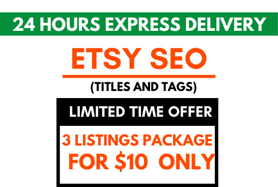 Gig Preview - Write SEO title and tags for etsy listings to increase sales