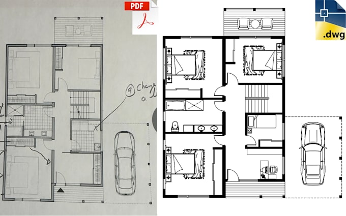 Gig Preview - Convert PDF, sketch to detailed autocad, cad, blueprint