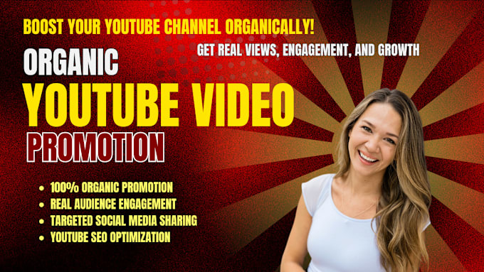 Gig Preview - Do professional organic youtube video promotion engagement,subscribers