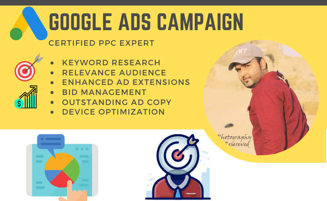 Gig Preview - Setup and manage google adwords campaign