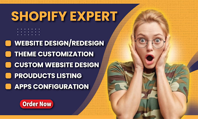 Gig Preview - Do shopify website design and redesign shopify store design shopify dropshipping