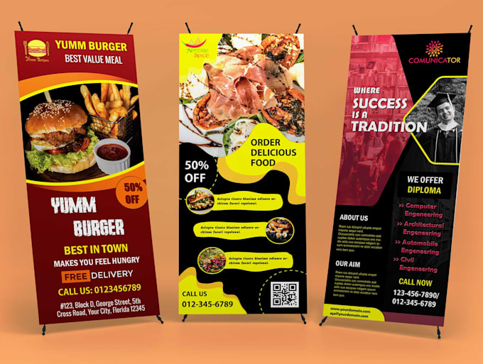 Gig Preview - Design modern roll up, pull up, retractable banner, and standee