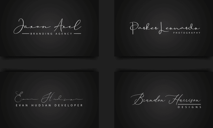 Gig Preview - Design a professional, hand written signature logo for you