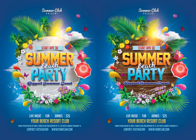 Gig Preview - Design summer, beach, pool, party and event flyer