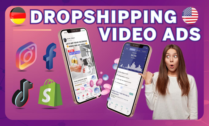 Gig Preview - Create shopify facebook video ads for dropshipping products