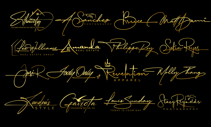 Gig Preview - Create luxury handwritten, signature logo for you