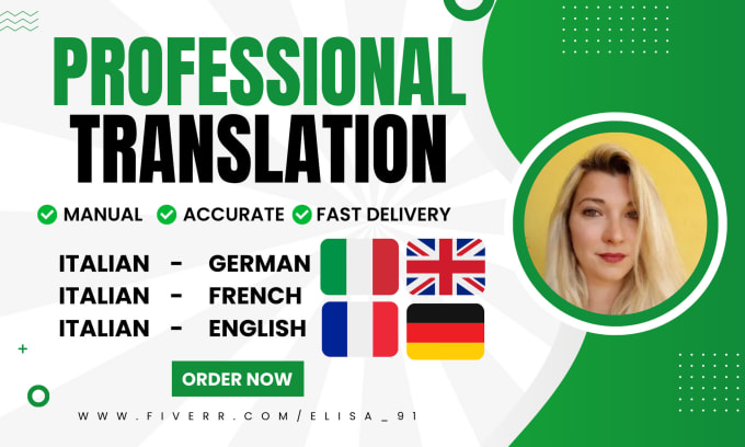 Bestseller - provide fast flawless translations from italian to english french german