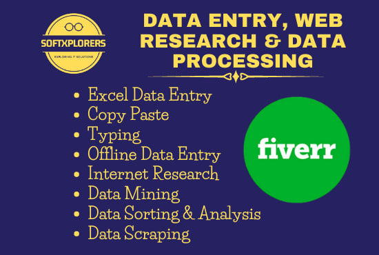 Gig Preview - Do any kind of data entry, web research and data processing