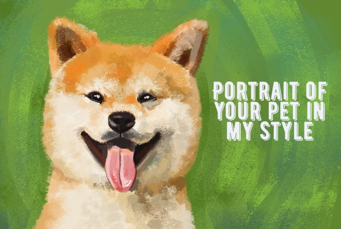 Gig Preview - Paint a digital portrait of your pet, cat, dog, animal