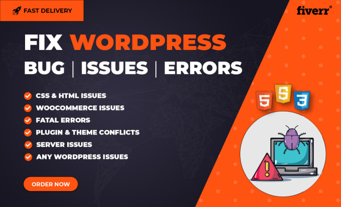 Gig Preview - Fix wordpress, woocommerce, errors, css issues, bugs and conflicts