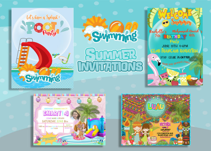 Gig Preview - Do pool birthday party, splish splash, aloha, summer invitations