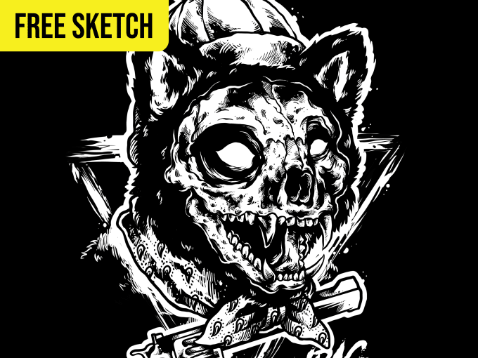 Gig Preview - Make illustrations skull with detailed inking for t shirt clothing