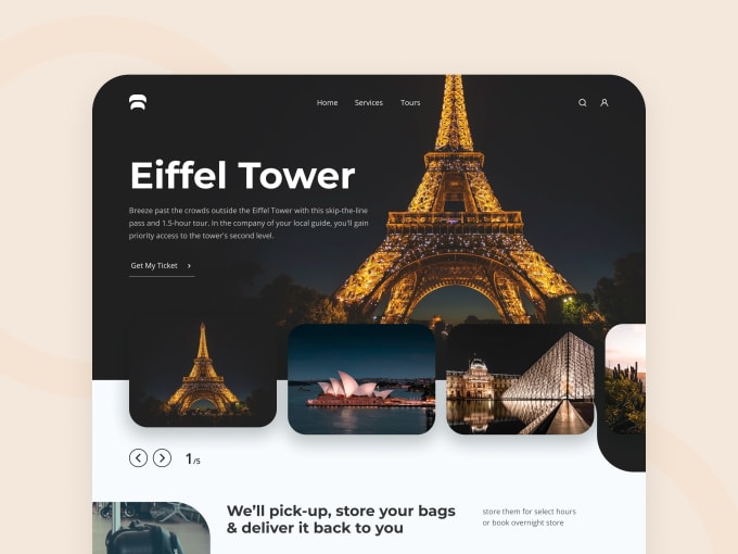 Gig Preview - Design travel website with modern design