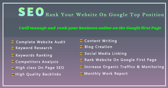 Gig Preview - Do complete website SEO to rank your website