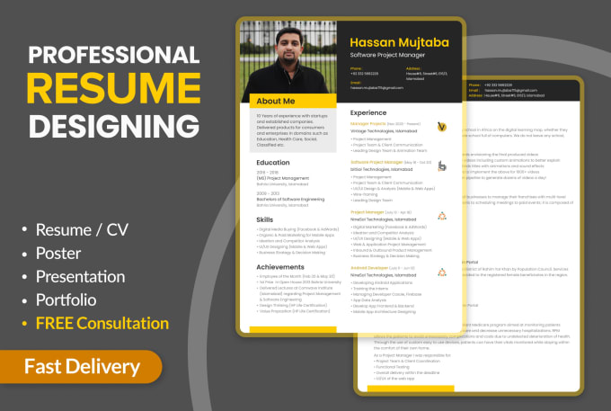 Gig Preview - Design infographic resume cv and presentation