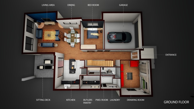 Gig Preview - Design stunning 3d floorplans and renders within 24 hours