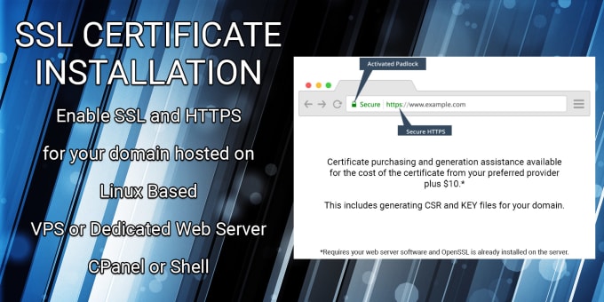 Gig Preview - Install a SSL certificate and enable https for your domain