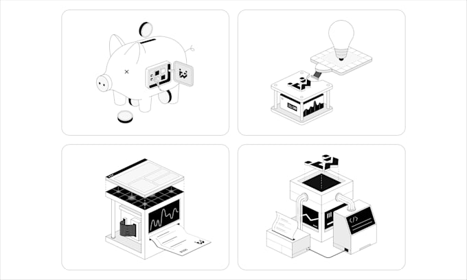 Gig Preview - Design modern isometric illustrations for your website