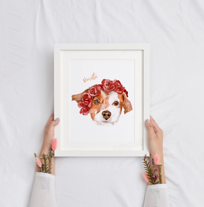 Gig Preview - Paint a beautiful watercolored pet portrait