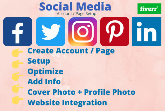 Gig Preview - Create , page setup and optimize all social media