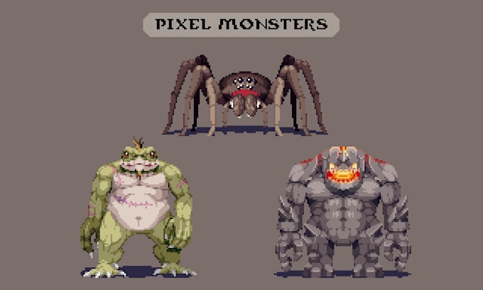 Gig Preview - Design pixel art characters, creatures and  monsters