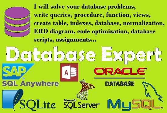 Gig Preview - Solve your database problems, i am very good in sql