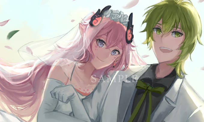 Bestseller - draw cute anime couple for you