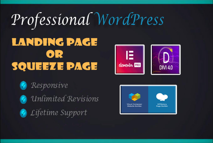 Gig Preview - Do responsive wordpress landing page design or squeeze page with elementor pro